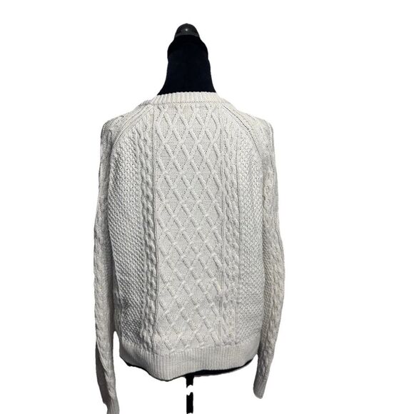 J Crew Cotton cable-knit crewneck sweater Women’s Size S Cotton Fisherman Core - Picture 4 of 6